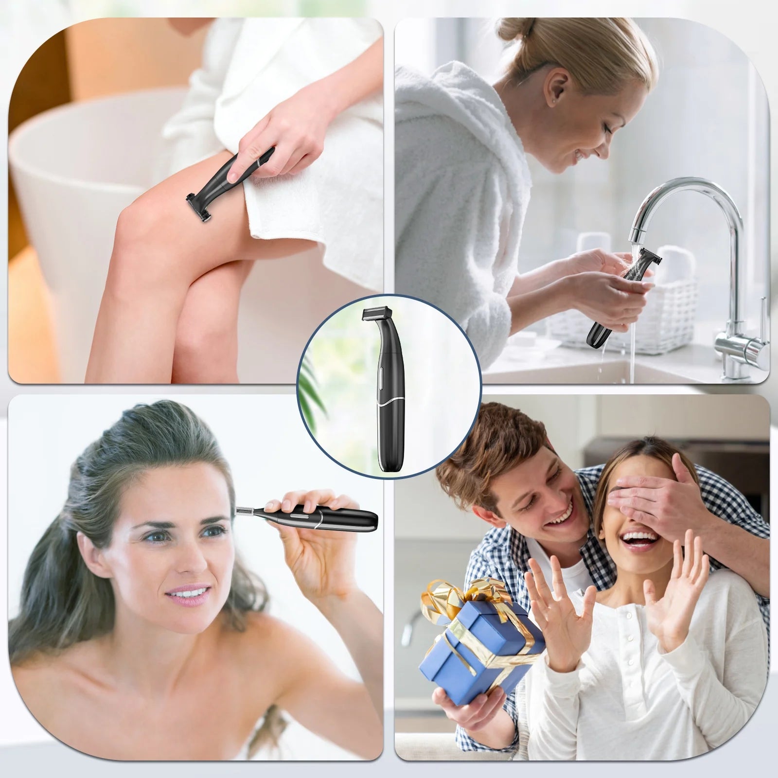 Electric Shaver for Women, 4-In-1 Electric Razor, Painless Shaver Bikini Trimmer, Rechargeable Pubic Hair Removal W/ LCD Display for Eyebrow Face Body Armpit Legs Bikini Area Underarms