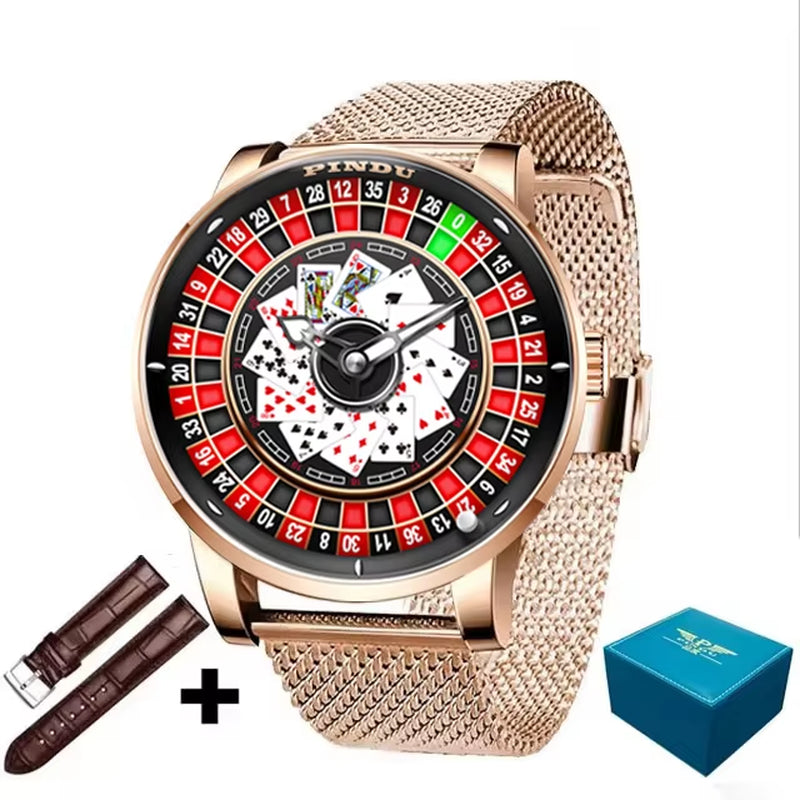 Roulette Series Watch Men'S Poker Fully Automatic Mechanical Watch Luminous Trendy Men'S Watch Large Dial Watch