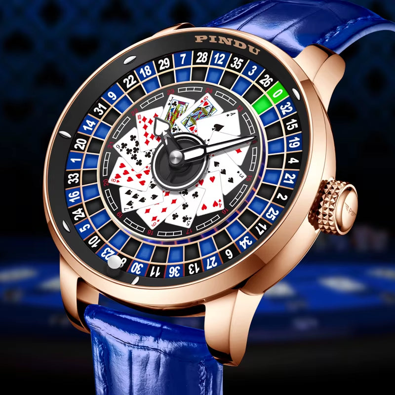 Roulette Series Watch Men'S Poker Fully Automatic Mechanical Watch Luminous Trendy Men'S Watch Large Dial Watch